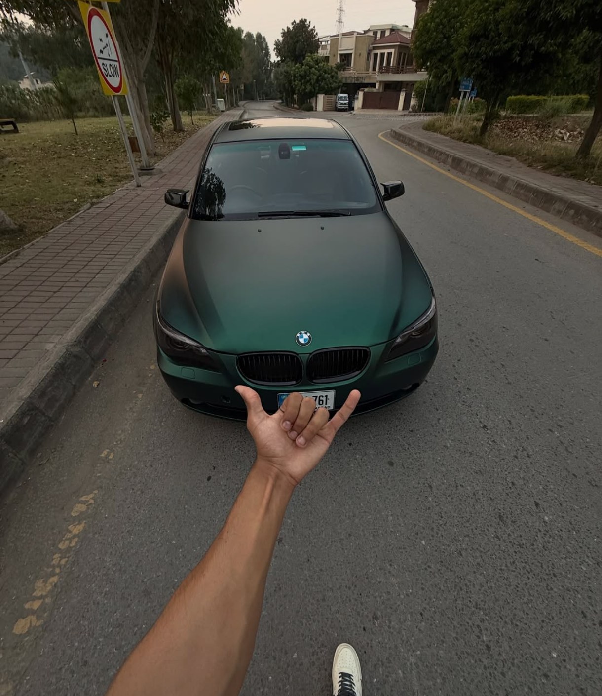 Matte green BMW